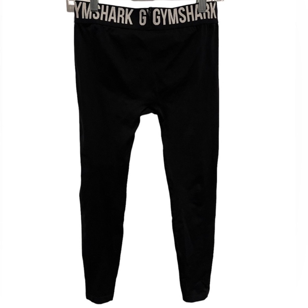 Gymshark Capri Leggings - Black with White Logo Band, Size Small** - Picture 4 of 8